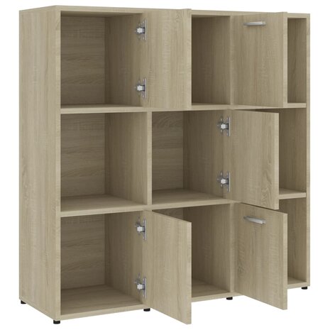 Boekenkast 90x30x90 cm bewerkt hout sonoma eikenkleurig 8720286017272 5