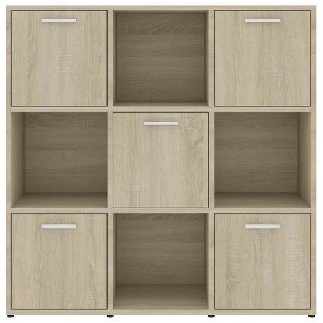 Boekenkast 90x30x90 cm bewerkt hout sonoma eikenkleurig 8720286017272 6