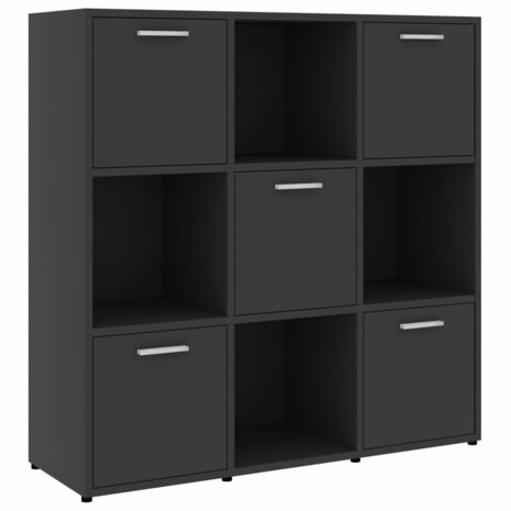 Boekenkast 90x30x90 cm bewerkt hout grijs 8720286017265 2