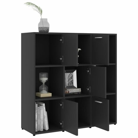 Boekenkast 90x30x90 cm bewerkt hout grijs 8720286017265 4