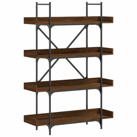 Boekenkast 4-laags 100x33x145,5 cm bewerkt hout bruineikenkleur 8721012194786 2