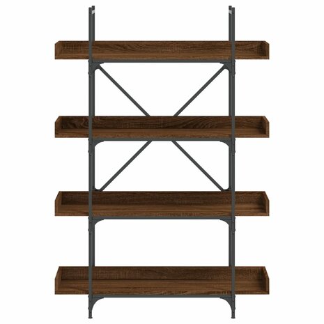 Boekenkast 4-laags 100x33x145,5 cm bewerkt hout bruineikenkleur 8721012194786 4