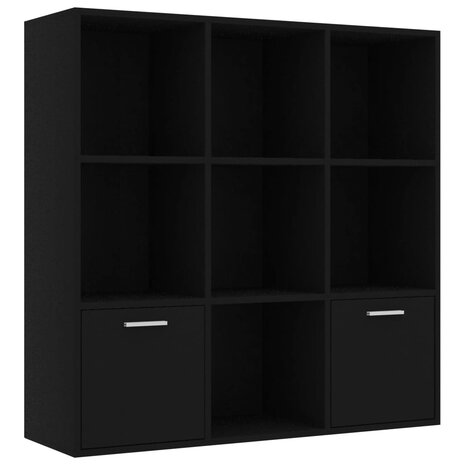 Boekenkast 98x30x98 cm bewerkt hout zwart 8719883869759 2