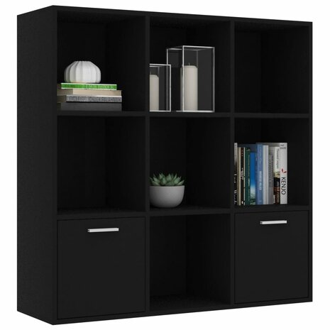 Boekenkast 98x30x98 cm bewerkt hout zwart 8719883869759 3