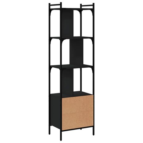 Boekenkast met deur 44,5x30x154,5 cm bewerkt hout zwart 8720845915612 6