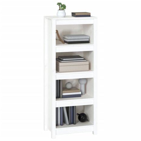 Boekenkast 50x35x125,5 cm massief grenenhout wit 8720845556617 4