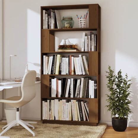 Boekenkast/kamerscherm 80x25x163,5 cm grenenhout honingbruin 8720286906101 6