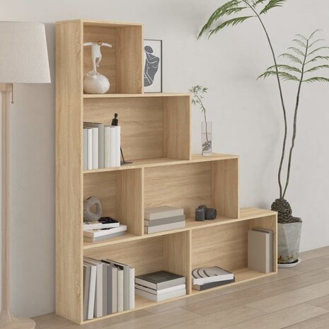 Boekenkast/kamerscherm 155x24x160 cm bewerkt hout sonoma eiken 8719883786094 1