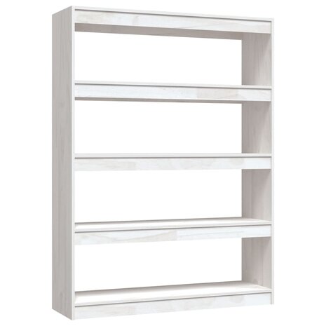 Boekenkast/kamerscherm 100x30x135,5 cm massief grenenhout wit 8720286609194 2