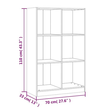 Boekenkast 70x33x110 massief grenenhout 8721012122611 8