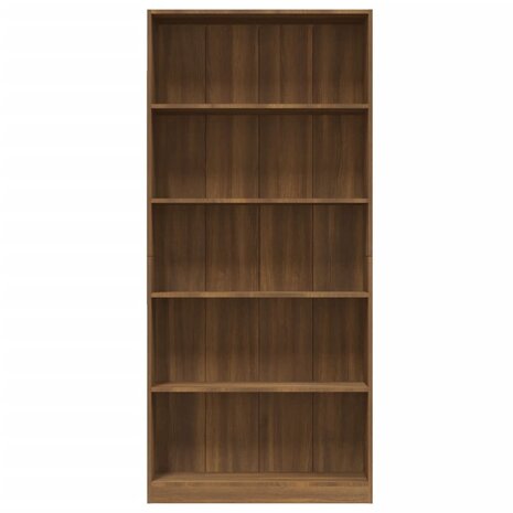 Boekenkast 80x24x175 cm bewerkt hout bruin eikenkleur 8720286976098 4