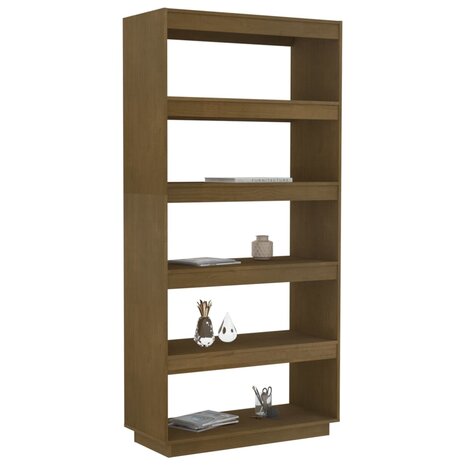 Boekenkast/kamerscherm 80x35x167 cm grenenhout honingbruin 8720286816288 4