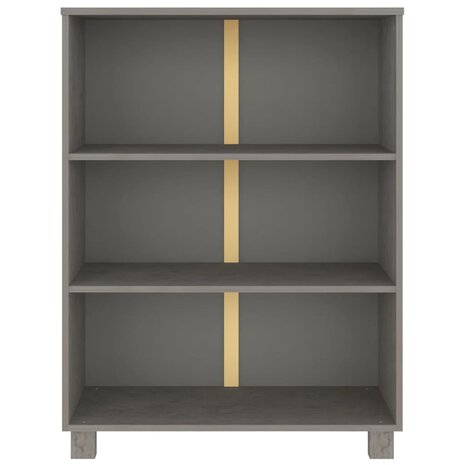 Boekenkast HAMAR 85x35x112 cm massief grenenhout lichtgrijs 8720286818336 3