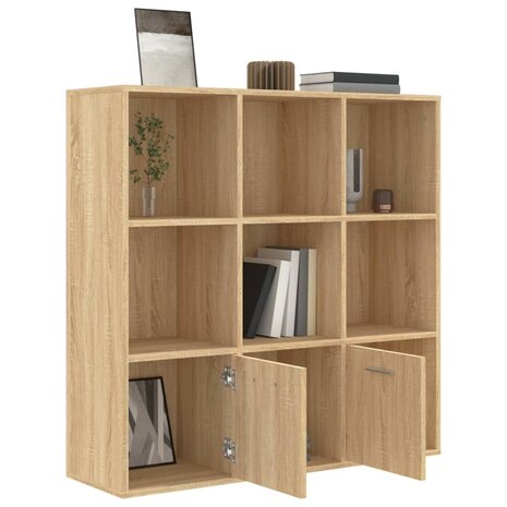 Boekenkast 98x30x98 cm bewerkt hout sonoma eikenkleurig 8719883869773 5