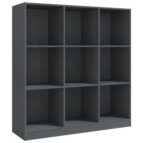 Boekenkast/kamerscherm 104x33,5x110 cm massief grenenhout grijs 8720286773031 2