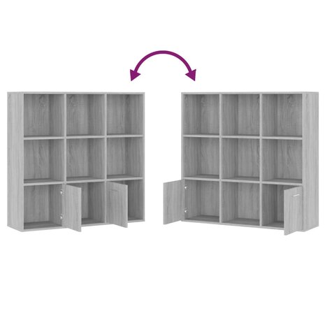 Boekenkast 98x30x98 cm grijs sonoma eikenkleurig 8720286954317 5