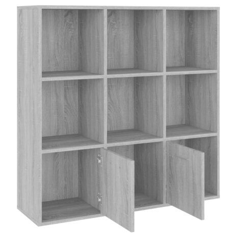 Boekenkast 98x30x98 cm grijs sonoma eikenkleurig 8720286954317 6