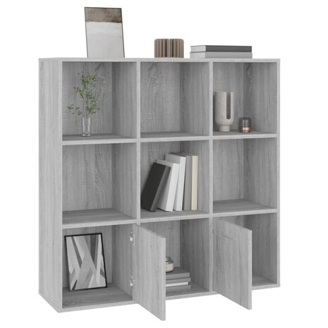 Boekenkast 98x30x98 cm grijs sonoma eikenkleurig 8720286954317 8