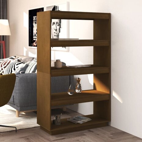 Boekenkast/kamerscherm 80x35x135 cm grenenhout honingbruin 8720286816233 1