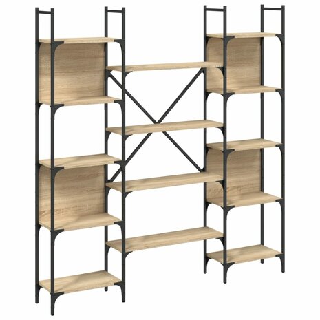 Boekenkast 155,5x24x166,5 cm bewerkt hout sonoma eikenkleurig 8721012339101 2