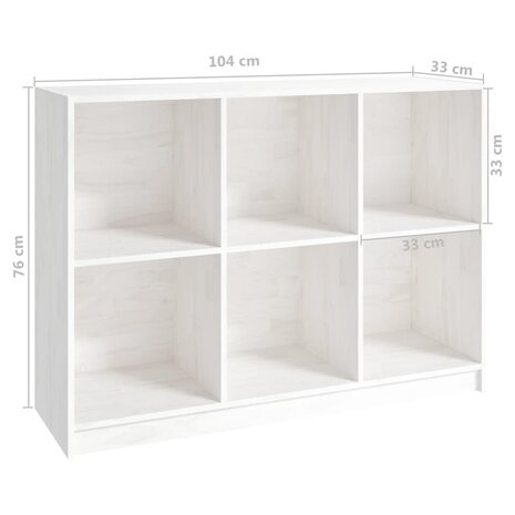 Boekenkast 104x33x76 cm massief grenenhout wit 8720286772966 8