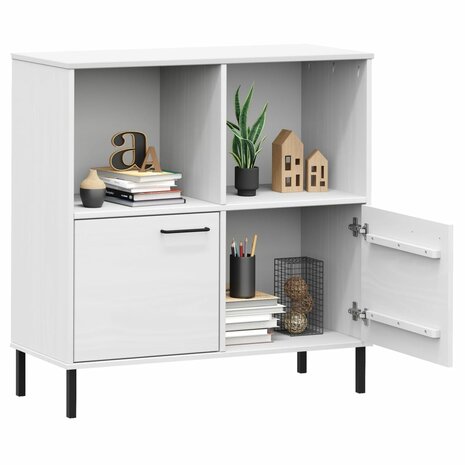 Boekenkast met metalen poten OSLO 90x35x90,5 cm hout wit 8720845578251 3