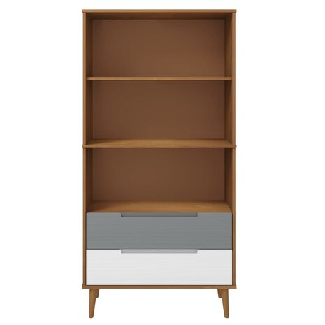 Boekenkast MOLDE 85x35x170,5 cm massief grenenhout bruin 8720845542276 4