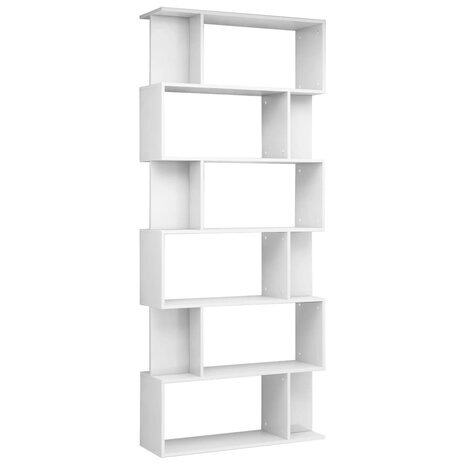 Boekenkast/kamerscherm 80x24x192 cm hoogglans wit 8719883672571 2