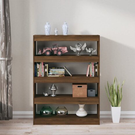 Boekenkast/kamerscherm 100x30x135 cm bruineikenkleurig 8720286844687 7