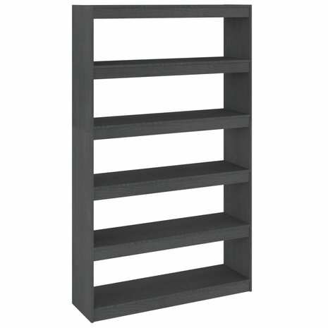 Boekenkast/kamerscherm 100x30x167,5 cm massief grenenhout grijs 8720286609255 2