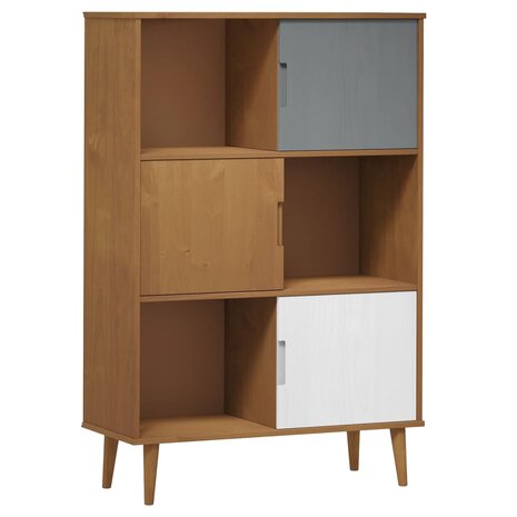 Boekenkast MOLDE 90x35x133,5 cm massief grenenhout bruin 8720845542030 2