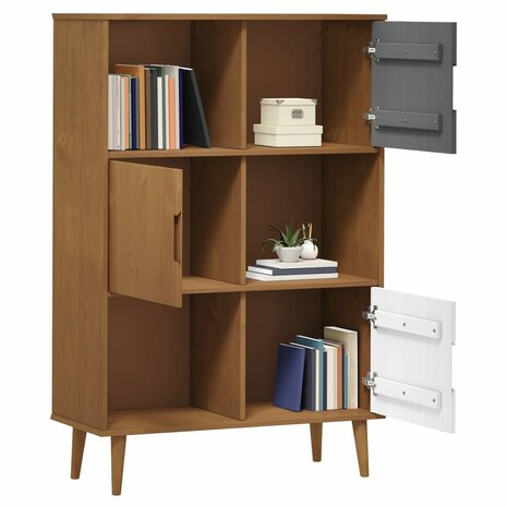 Boekenkast MOLDE 90x35x133,5 cm massief grenenhout bruin 8720845542030 3