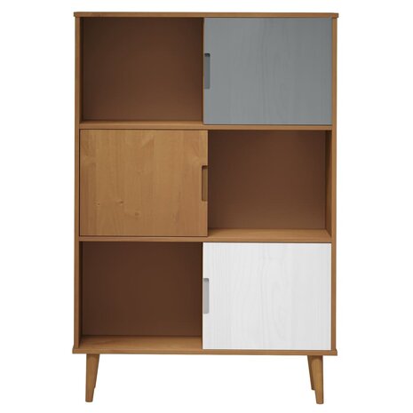 Boekenkast MOLDE 90x35x133,5 cm massief grenenhout bruin 8720845542030 4