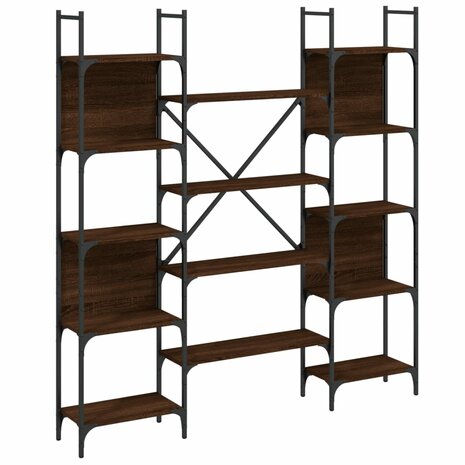 Boekenkast 155,5x24x166,5 cm bewerkt hout bruineikenkleurig 8721012339132 2