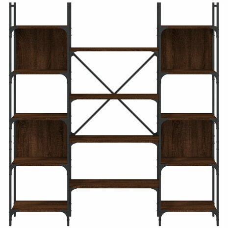 Boekenkast 155,5x24x166,5 cm bewerkt hout bruineikenkleurig 8721012339132 5