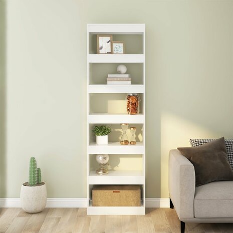 Boekenkast/kamerscherm 60x30x198 cm hoogglans wit 8720286843406 3