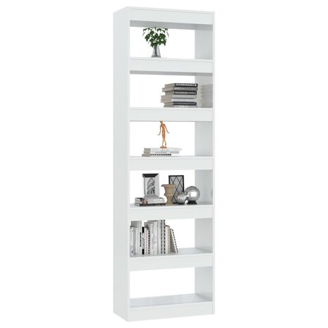 Boekenkast/kamerscherm 60x30x198 cm hoogglans wit 8720286843406 4