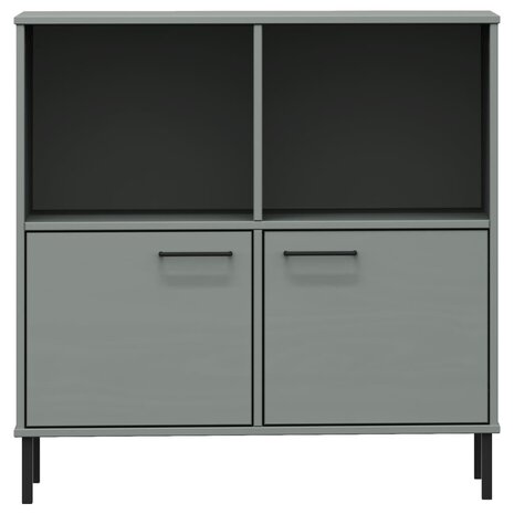 Boekenkast met metalen poten OSLO 90x35x90,5 cm hout grijs 8720845578244 4