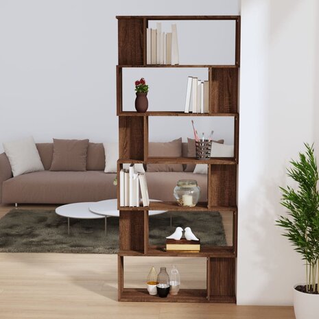 Boekenkast/kamerscherm 80x24x192 cm bewerkt hout bruineiken 8720845693299 3