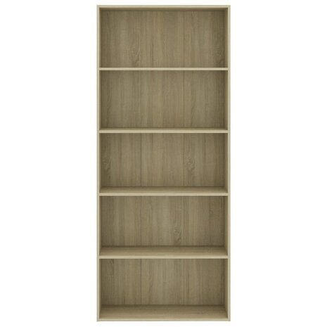 Boekenkast 5 schappen 80x30x189 cm bewerkt hout sonoma eiken 8719883816241 4