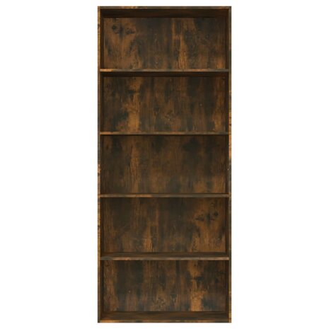 Boekenkast 80x30x189 cm bewerkt hout gerookt eikenkleurig 8720286976135 4