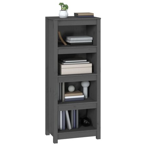 Boekenkast 50x35x125,5 cm massief grenenhout grijs 8720845556624 4