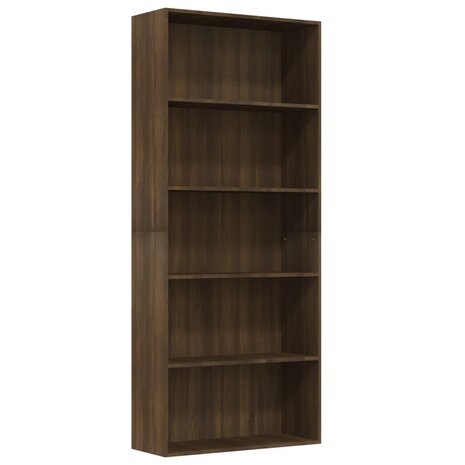 Boekenkast 80x30x189 cm bewerkt hout bruineikenkleurig 8720286976159 2