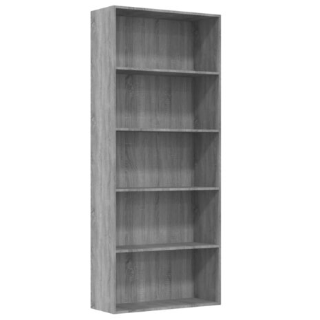 Boekenkast 80x30x189 cm bewerkt hout grijs sonoma eikenkleurig 8720286976142 2