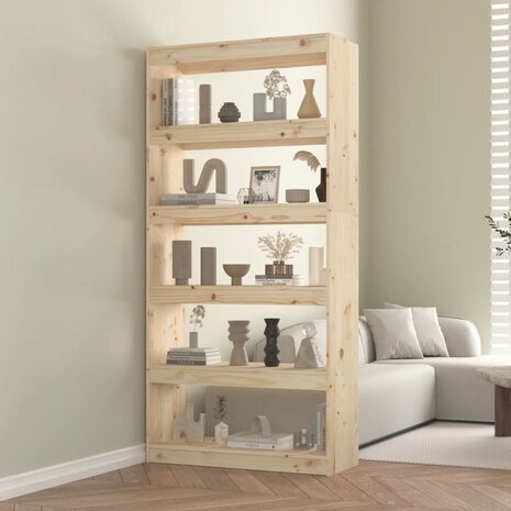 Boekenkast/kamerscherm 80x30x167,4 cm massief grenenhout 8720286608982 1