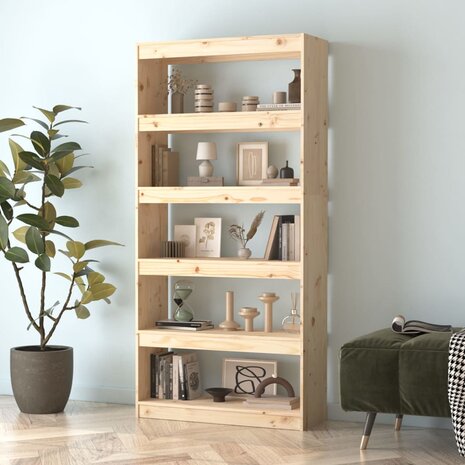 Boekenkast/kamerscherm 80x30x167,4 cm massief grenenhout 8720286608982 3