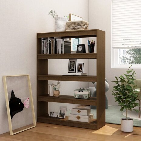 Boekenkast/kamerscherm 100x30x135,5 cm grenenhout honingbruin 8720286609217 3