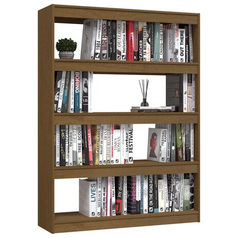 Boekenkast/kamerscherm 100x30x135,5 cm grenenhout honingbruin 8720286609217 4