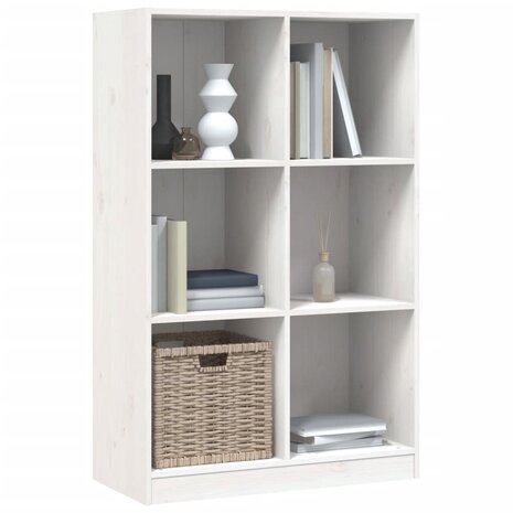 Boekenkast 70x33x110 massief grenenhout wit 8721012122628 3