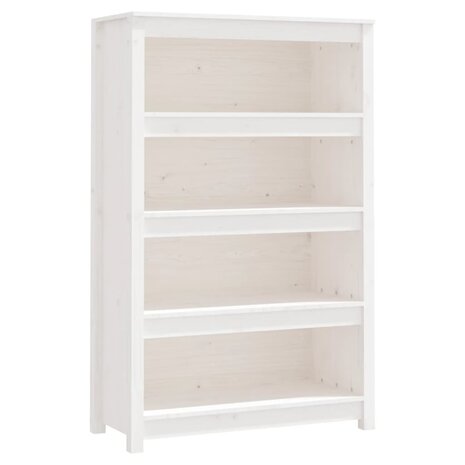 Boekenkast 80x35x126 cm massief grenenhout wit 8720845556365 2